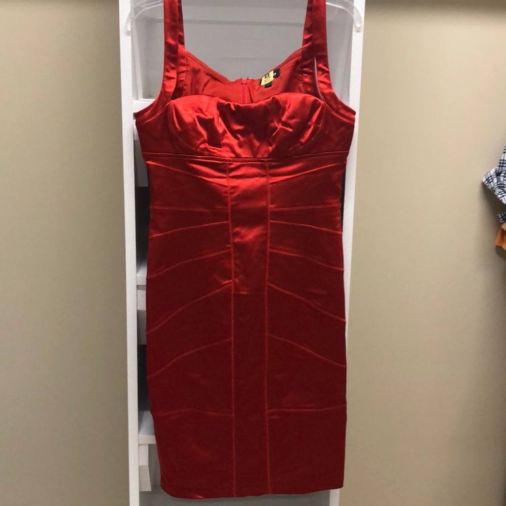 Bebe Satin Look fitted Dress